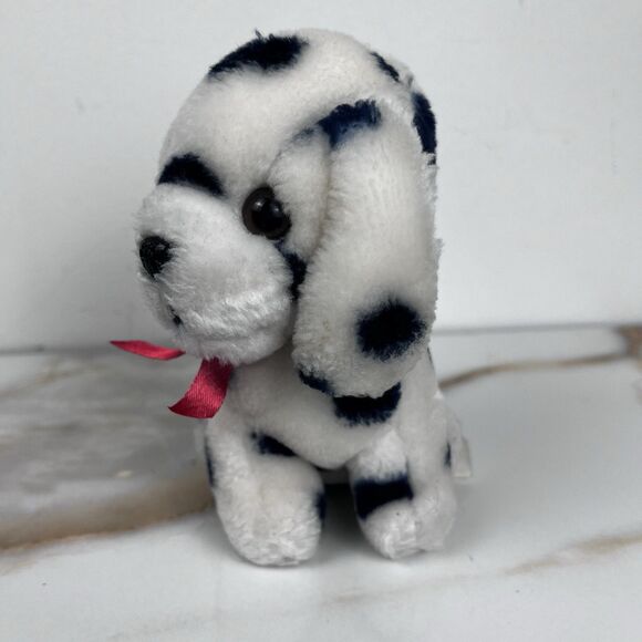 Vintage Cute Dalmatian Dog Spotted Plushie Stuffed Animal Toy Mini 5.5in Retro - Picture 3 of 12